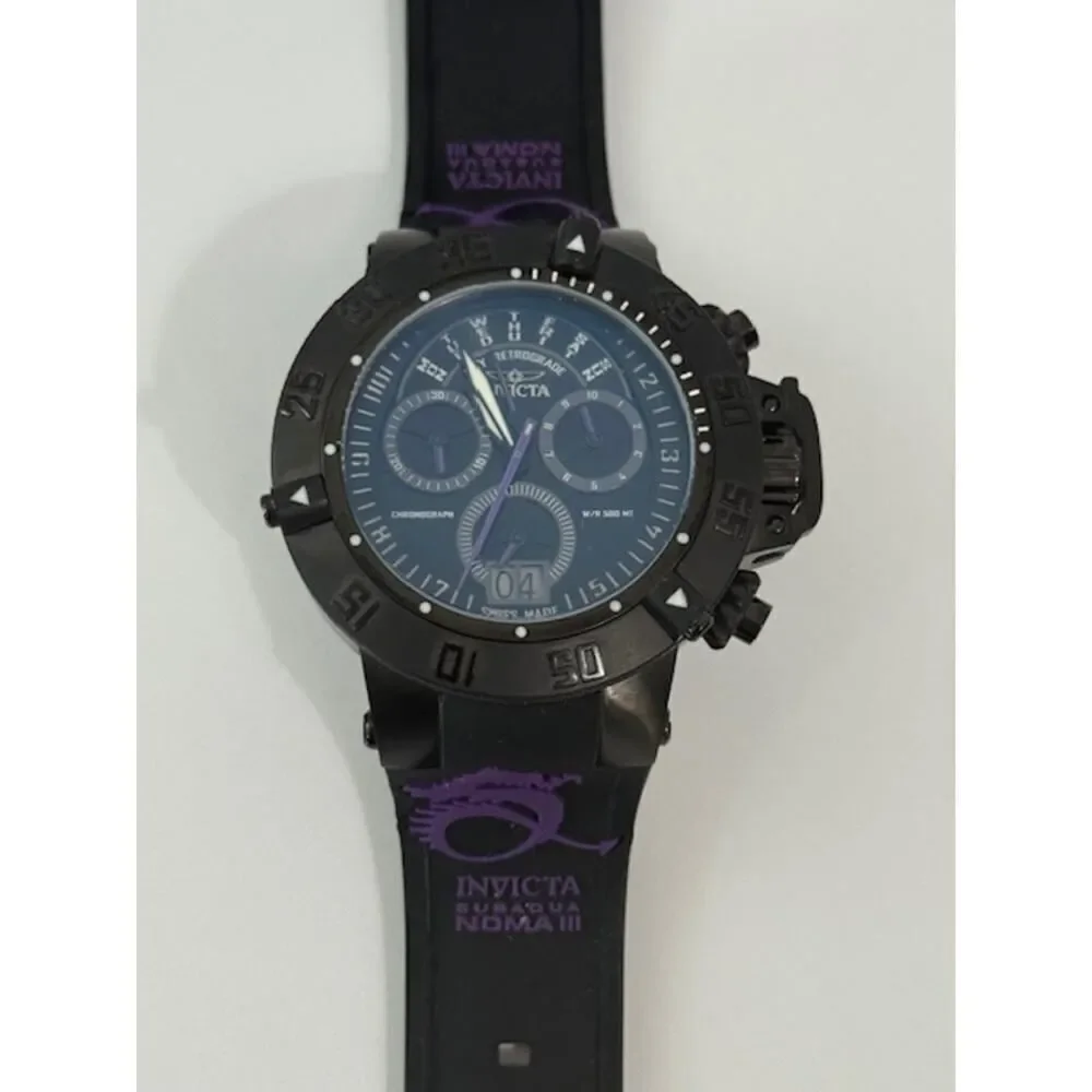 Invicta Men's Subaqua Noma III Swiss Chronograph Silicone Black Dial Watch 10190
